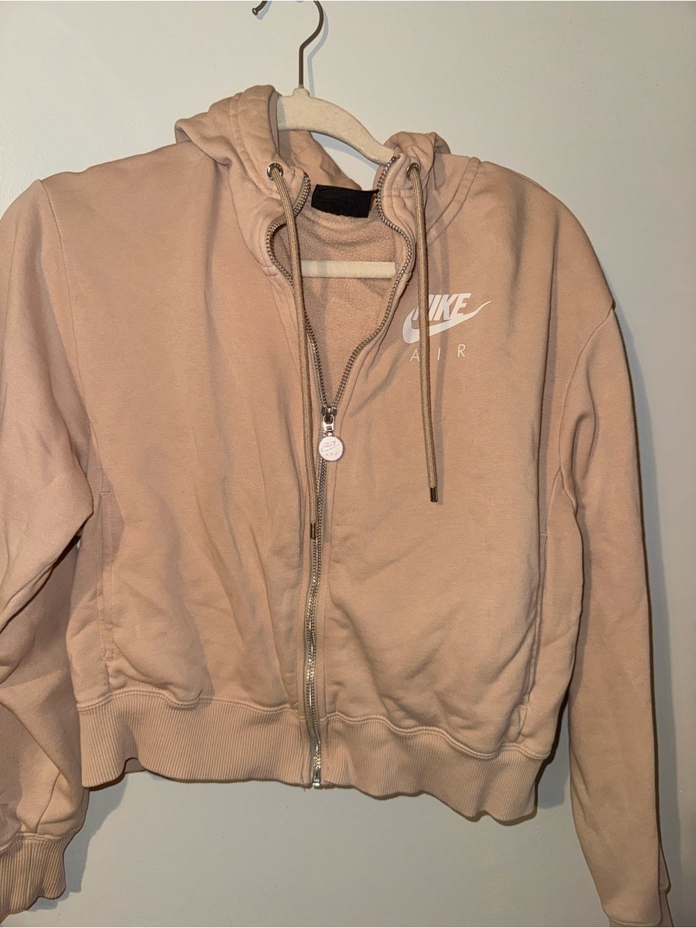 Nike Women's Zip-Up Hooded Utility Jacket in Light Beige